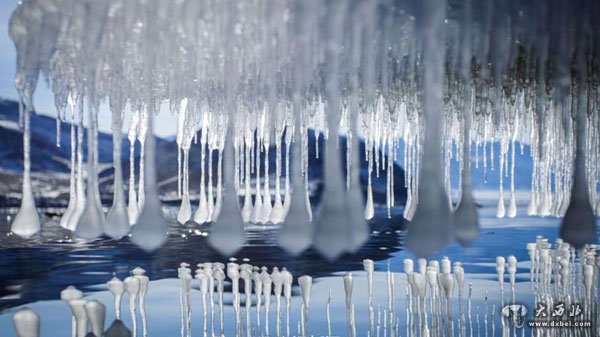 天山脚下倒挂冰凌似“卷珠帘”