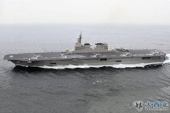 资料图:日本最新型直升机航母22DDH电脑效果图