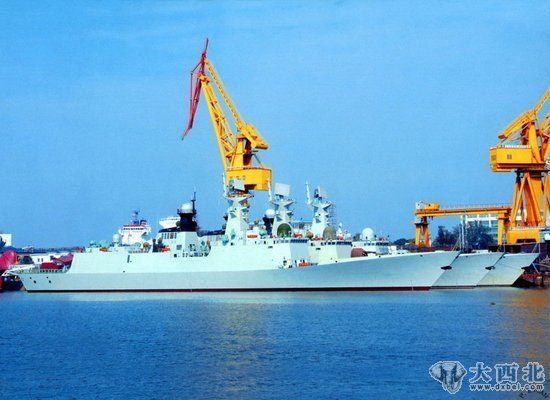 资料图:中国海军近期下水并正在接受舾装的3艘054A型导弹护卫舰