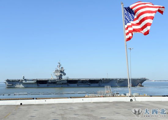 3月11日,美国海军CVN-65企业号航母出航前往中东海域