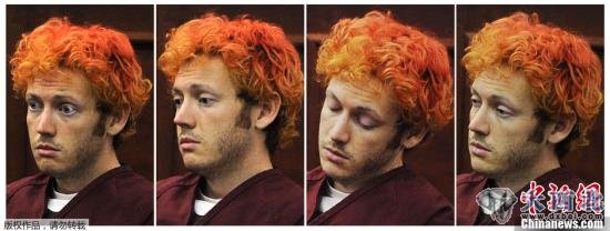 当地时间7月23日,美国科罗拉多,科罗拉多州枪击案嫌犯詹姆斯·霍姆斯首度出庭受审,引发美国各界广泛关注。(拼接图片)