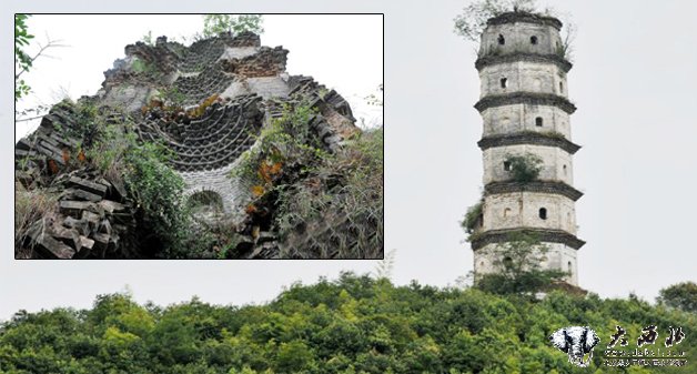 江西德兴有座“塔坚强” 仅剩半边坚挺500年不倒