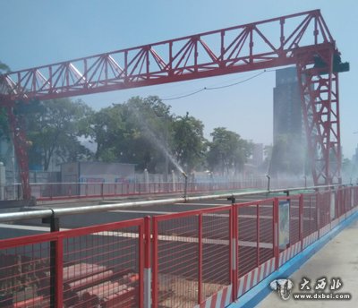 西津西路下立交工程安装自动喷淋设备防扬尘