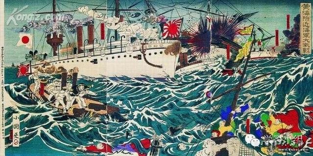 甲午战争期间,日本印制的侵略中国、朝鲜宣传画,内收黄海海战、平壤战役等图画