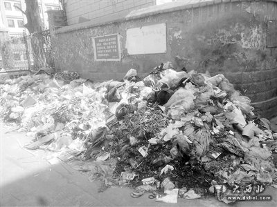 堆积数月,段家滩小学旁垃圾山没人管