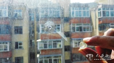哪里来的钢珠击穿了他家窗玻璃?
